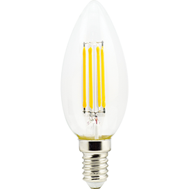 Лампа сд C37 5,0W 220V 2700K E14 FIL свеча 96х37 Ecola candle
