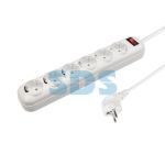 Сетевой фильтр СФ-06В выключатель, 6 гнезд, 5 метр. с/з ПВС3х0,75 16А 250В OPTIMA белый СПЕЦЦЕНА