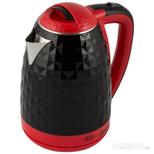 Чайник Homestar HS-1015 (1,8 л) черно-красный, двойной корпус