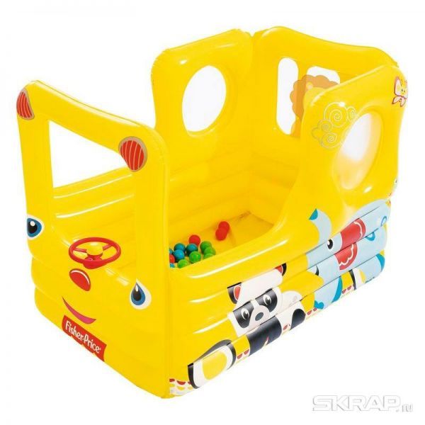 Игровой центр Школьный автобус Fisher Price, с 20 шариками, 137*96*96см, 93506 Bestway