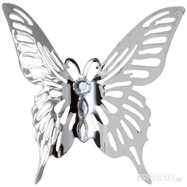 Металлическая подвеска "Бабочка" 14х10,6 см, серебро