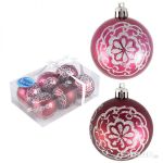 Набор шаров "Цветок" (6шт) цвет бордо