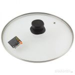 Крышка G-type из закал стекла с отвер-м для выпуска пара с бак ручкой, 28 см, VETRO