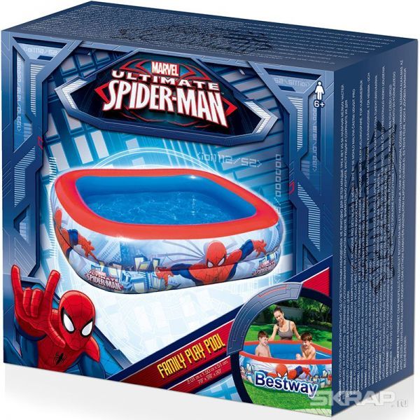 Надувной бассейн Spider-Man 201 х 150 х 51 см, 450 л, Bestway 98011