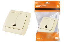 Выключатель 2-кл с/п 10А сл.кость с подсв. ОНЕГА