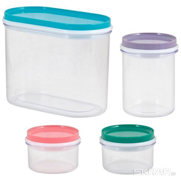 Универсальный набор банок для хранения SB-1 (4шт, пластик)