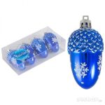 Набор елочных украшений "Желудь" (4шт) цвет синий