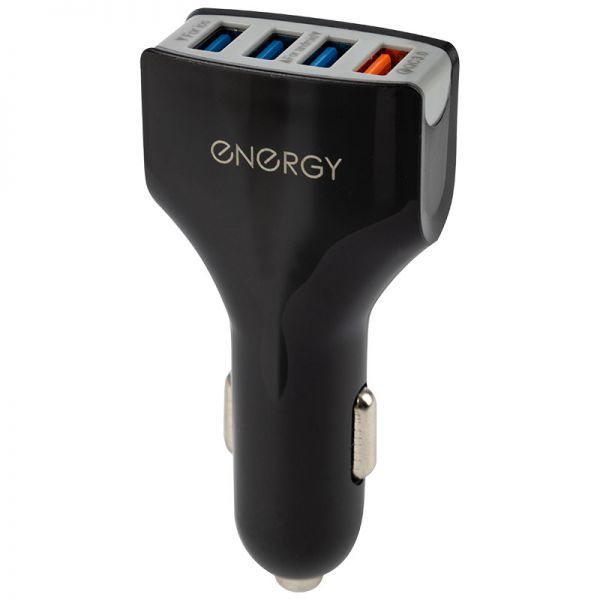 Автомобильное зарядное устройство Energy ET-17A, 4 USB, Q3.0, цвет - чёрный