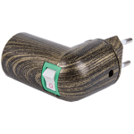 Переходник вилка-патрон E27 с выключателем черненая бронза Ecola base