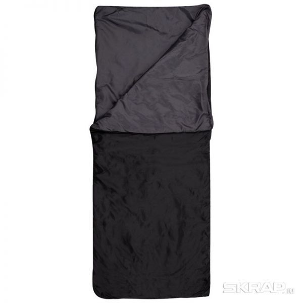 Спальный мешок-одеяло СМ001 (черный/т.серый)