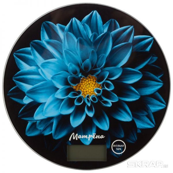 Весы кухонные электронные МАТРЁНА МА-197, 7 кг, голубой цветок