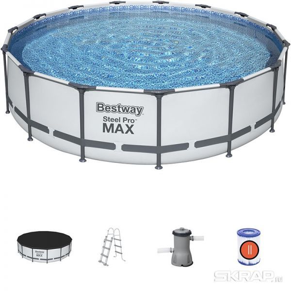 Каркасный бассейн Steel Pro Max (полный комплект) 457*107 см, 14970 л, Bestway 56488