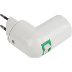 Переходник вилка-патрон E14 с выключателем белый Ecola base