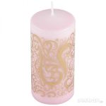 Свеча Deco Christmas 56х120 Вензеля (золото на розовом)