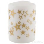 Свеча Deco Christmas 56*80 Звезды (золото на белом)