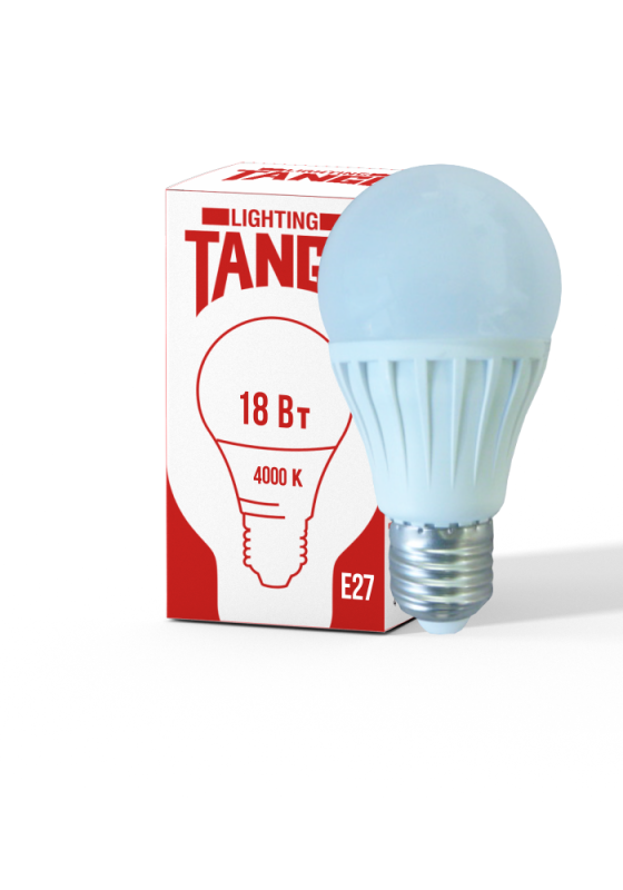 Лампа сд A60 18,0W 220V 4000K E27 (TANGO LED А60-18W-E27-W) (ЛОН) TANGO