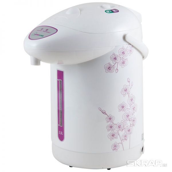 Термопот Homestar HS-5001 (2,5 л), рисунок, фиолетовые цветы, помпа