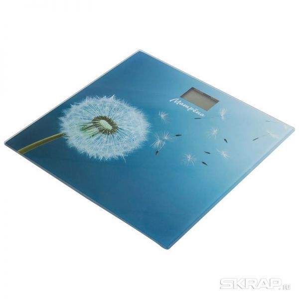 Весы напольные электронные МАТРЁНА МА-090 одуванчик (стеклянная поверхность, 180 кг)