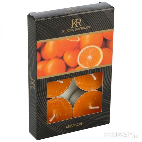 Свечи чайные ароматические 6 шт. "Апельсин"