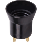 Переходник вилка-патрон E27 черный Ecola base