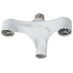 Переходник E27-3хE27, широкий белый Ecola base