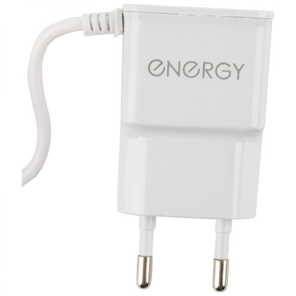 Сетевое зарядное устройство Energy ET-13 с кабелем micro-USB, 1А, цвет - белый