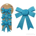 Бант "Рождественский" (3шт) голубой