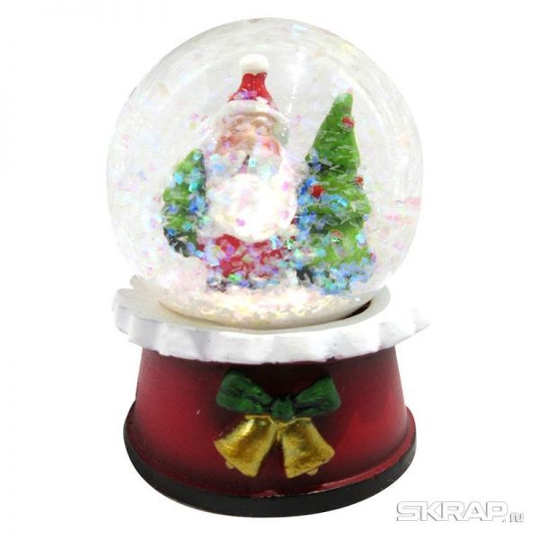 Сувенир снежный шар "Санта в лесу"