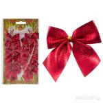 Бант "Рождественский" (12шт) красный