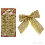 Бант "Рождественский" (12шт) золотой